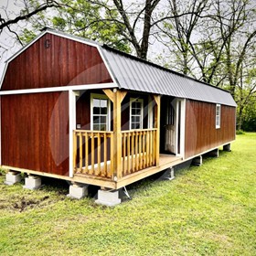 Graceland Corner Porch Lofted Barn Cabin