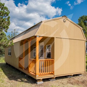 Graceland Corner Porch Lofted Barn Cabin